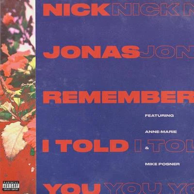 Anne-Marie/Nick Jonas/Mike Posner Remember I Told You