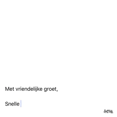 Snelle Met Vriendelijke Groet