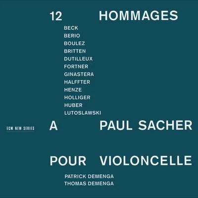 Thomas Demenga 3 Strophes sur le nom de Sacher pour violoncelle solo