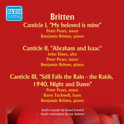 Sir Peter Pears BRITTEN, B.: Canticles I-III (Pears, Elwes, Tuckwell, Britten) (1961)